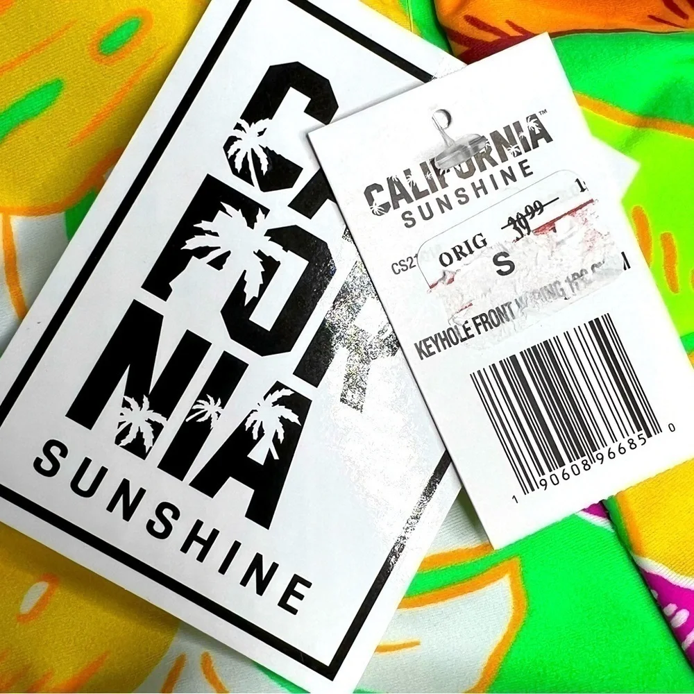 California Waves MULTI Juniors' Tropical-Print One-Piece Swimsuit - Picture 8 of 13